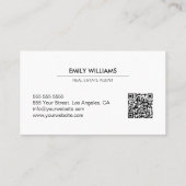 実在Estate Brokerロゴ写真QRホワイト 名刺 (裏面)