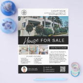 実在Estate Broker House for SaleカスタムロゴQR チラシ (シングル)