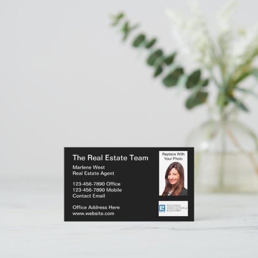 実在Estate Broker Sales Agentの名刺 名刺 (スタンド正面)