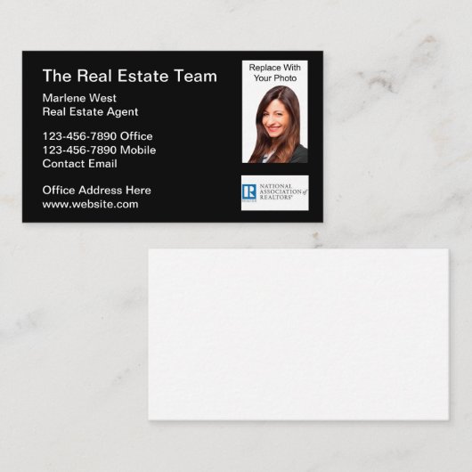 実在Estate Broker Sales Agentの名刺 名刺 (正面/裏面)