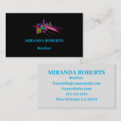実在Estate Business Card Black and Pink for 実在 名刺 (正面/裏面)