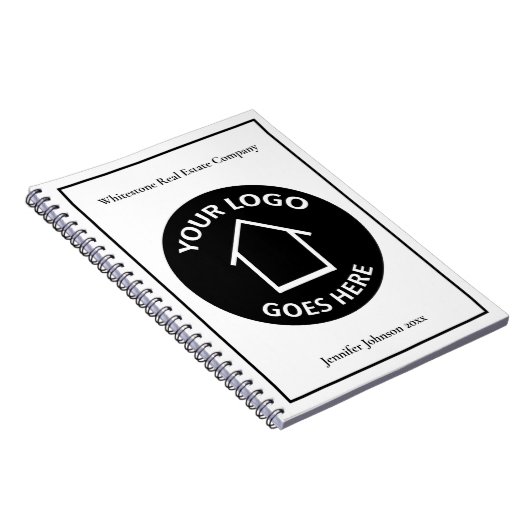 実在Estate Companyのロゴ追加カスタム不動産仲介業者 ノートブック (右側)
