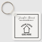 実在Estate Companyロゴの追加カスタム不動産仲介業者 キーホルダー (正面)