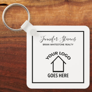 実在Estate Companyロゴの追加カスタム不動産仲介業者 キーホルダー