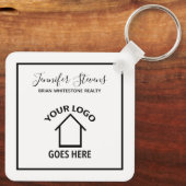 実在Estate Companyロゴの追加カスタム不動産仲介業者 キーホルダー (裏面)