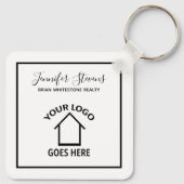 実在Estate Companyロゴの追加カスタム不動産仲介業者 キーホルダー (裏面)