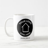 実在Estate Companyロゴの追加カスタム不動産仲介業者 コーヒーマグカップ (左)