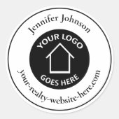 実在Estate Companyロゴの追加カスタム不動産仲介業者 ラウンドシール (正面)
