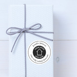 実在Estate Companyロゴの追加カスタム不動産仲介業者 ラウンドシール