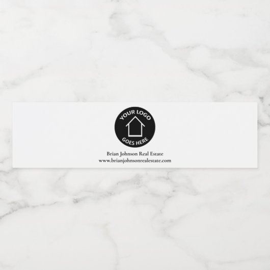 実在Estate Companyロゴの追加シンプル不動産仲介業者 ペットボトルラベル (シングルラベル)