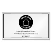 実在Estate Companyロゴの追加シンプル不動産仲介業者 マグネット名刺 (正面)