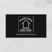 実在Estate Companyロゴを追加不動産仲介業者ブラック 名刺 (正面)