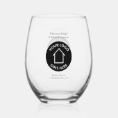 実在Estate Company Logoカスタマイズ可能不動産仲介業者 ステムなしワイングラス (正面)
