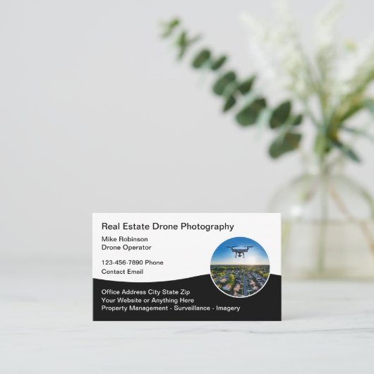 実在Estate Drone Photography名刺 名刺 (スタンド正面)