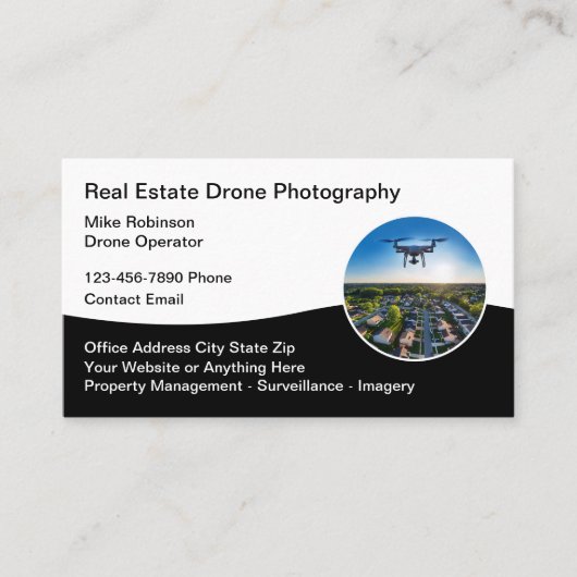 実在Estate Drone Photography名刺 名刺 (正面)