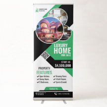 実在Estate - Green Retractable Banner