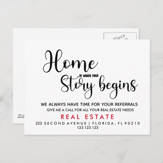 実在Estate Homeはあなたの物語が始まる場所 案内ポストカード (正面/裏面)