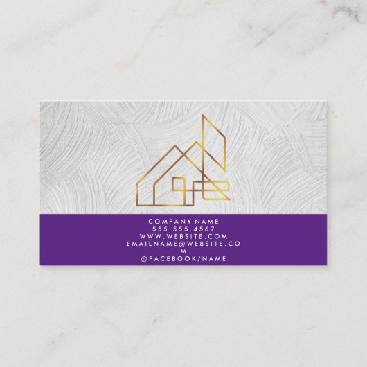 実在Estate Homeアイコン | モダンスタイル 名刺 (裏面)