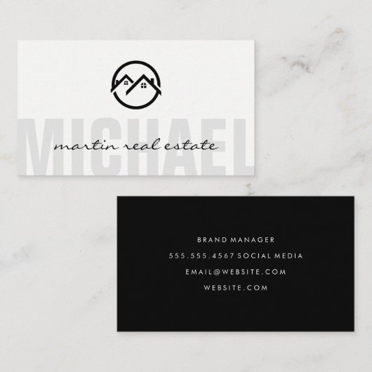 実在Estate Homeアイコン 名刺 (正面/裏面)