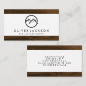 実在Estate Homeアイコン |木製トリム 名刺 (正面/裏面)