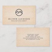 実在Estate Homeアイコン |紙テクスチャ 名刺 (正面/裏面)