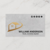 実在Estate Homeロゴ |ソーシャルメディアのアイコン 名刺 (正面)