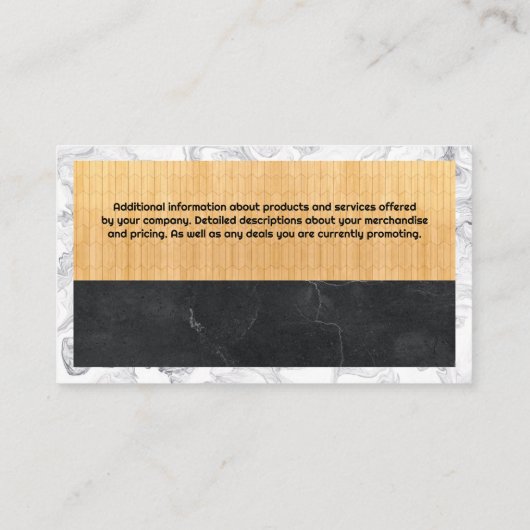 実在Estate Homeロゴ |木製大理石 名刺 (裏面)