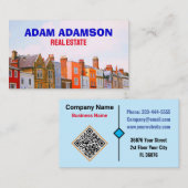 実在Estate & House Broker （QRコード）最高の不動産仲介業者 名刺 (正面/裏面)