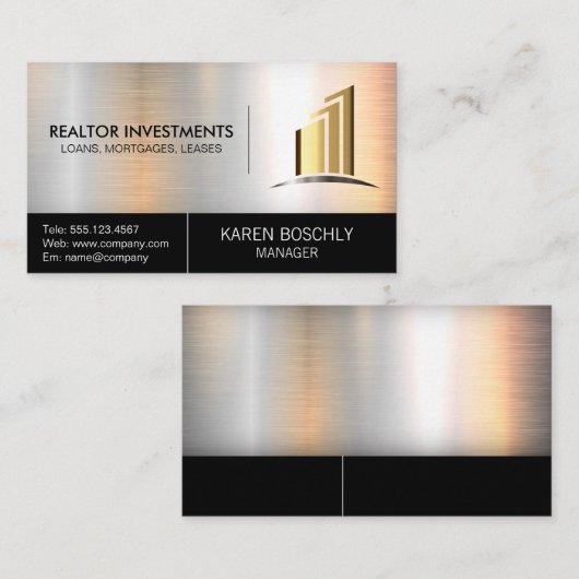 実在Estate Logo Metallic 名刺 (正面/裏面)