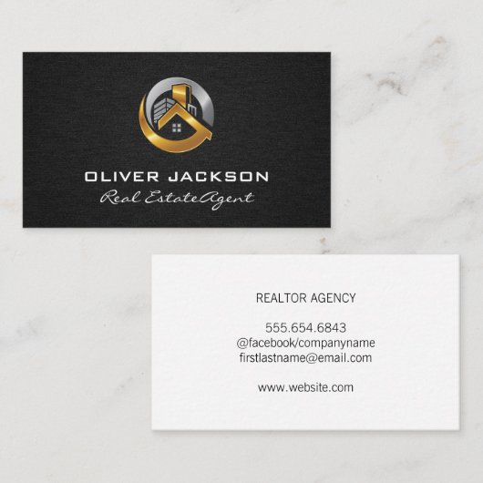 実在Estate Metalロゴ 名刺 (正面/裏面)