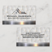 実在Estate Metallic Logo | 幾何学的な背景 名刺 (正面/裏面)