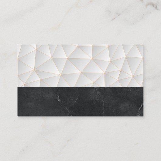 実在Estate Metallic Logo |幾何学的 |大理石 名刺 (裏面)