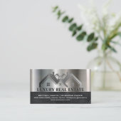 実在Estate Metallic Propertyロゴ |大理石 名刺 (スタンド正面)