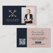 実在Estate Navy & 赤面写真 名刺 (正面/裏面)