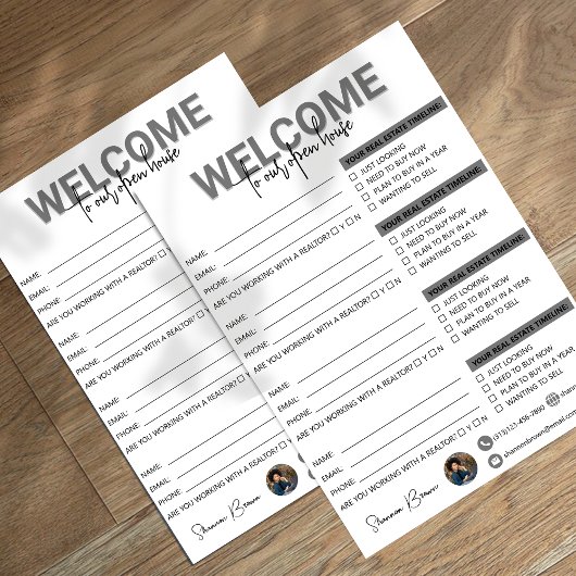 実在Estate Open Houseサインインシート チラシ