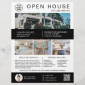 実在Estate Open Houseロゴ写真QRホワイト チラシ (正面)