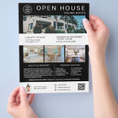 実在Estate Open Houseロゴ写真QR白黒 チラシ (手)