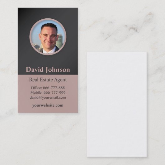 実在Estate Photo Vertical Business Card 名刺 (正面/裏面)