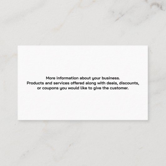 実在Estate Propertyメタリックロゴ | 黒大理石 予約カード (裏面)