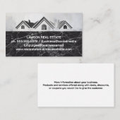 実在Estate Propertyメタリックロゴ | 黒大理石 予約カード (正面/裏面)