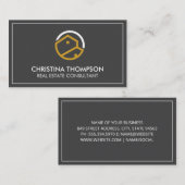 実在Estate Residentialロゴ |グレーの背景 名刺 (正面/裏面)
