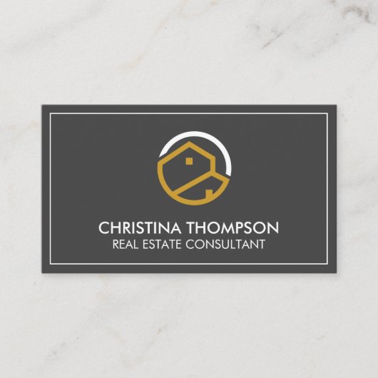 実在Estate Residentialロゴ |グレーの背景 名刺 (正面)