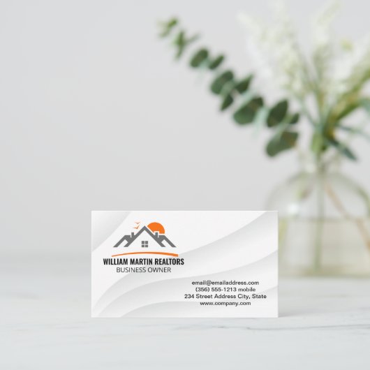 実在Estate Residentialロゴ 名刺 (スタンド正面)