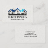 実在Estate Roofロゴ | 建物回路図 名刺 (正面/裏面)