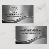 実在Estate Roof Logo | ホームメタリック 名刺 (正面/裏面)