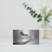 実在Estate Roof Logo |メタリック 名刺 (スタンド正面)