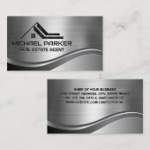 実在Estate Roof Logo |メタリック 名刺 (正面/裏面)