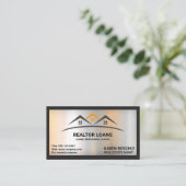 実在Estate Roof Logo |金属ブラシ 名刺 (スタンド正面)