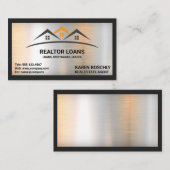 実在Estate Roof Logo |金属ブラシ 名刺 (正面/裏面)