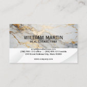 実在Estate Roof Metallic Logo |大理石金ゴールド 名刺 (裏面)